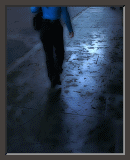 Blue Girl Walking Ron Scott
